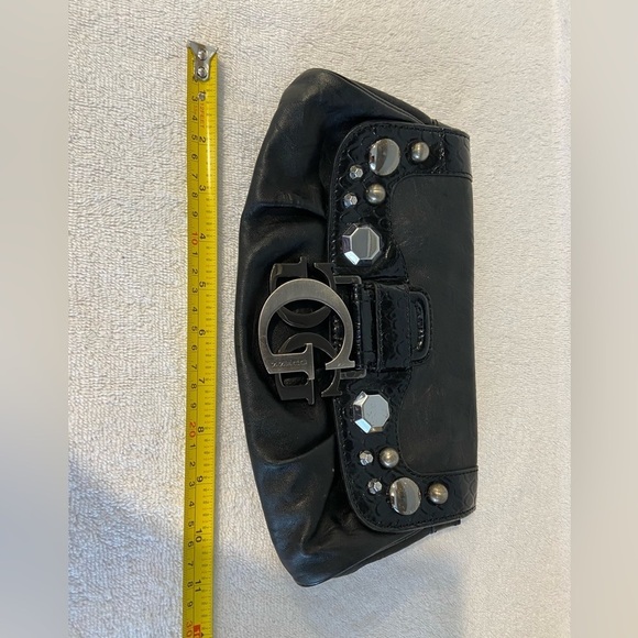 Retro Black Guess Textured Clutch Bag Purse Pocketbook - Picture 5 of 8